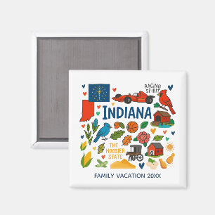 Indiana Family Trip Keepsake Custom Magnet