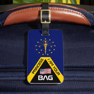 Indiana Flag, bag tags, Indiana / Personalised Luggage Tag