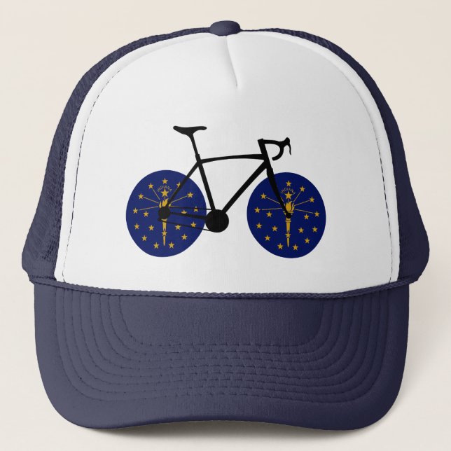 Indiana Flag Cycling Trucker Hat (Front)