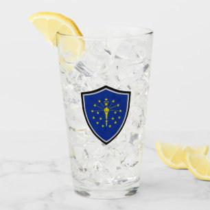 Indiana flag glass