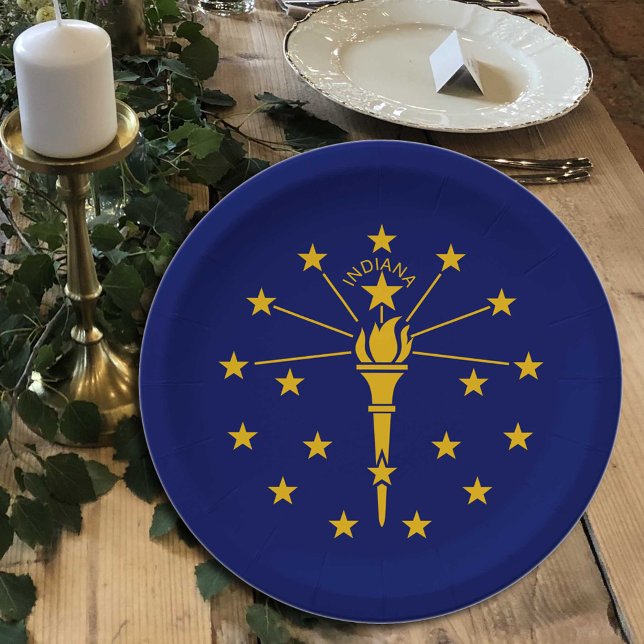 Indiana Flag plates, party, sports, Indiana Paper Plate (Creator Uploaded)