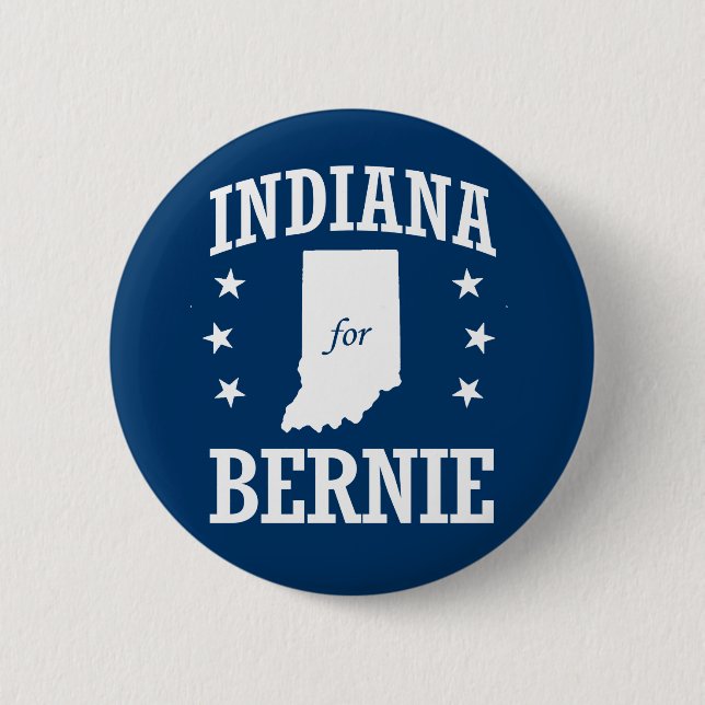 INDIANA FOR BERNIE SANDERS 6 CM ROUND BADGE (Front)