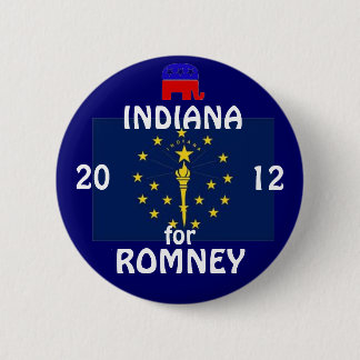 Indiana for Romney 2012 6 Cm Round Badge