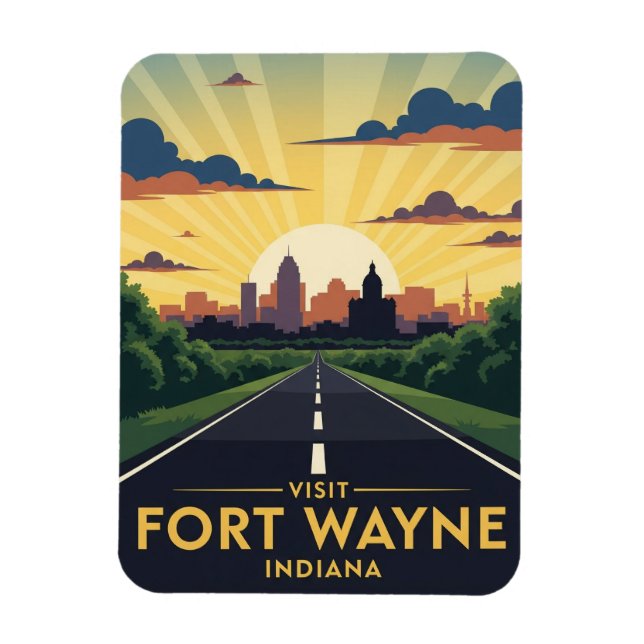 Indiana Fort Wayne Travel Magnet (Vertical)