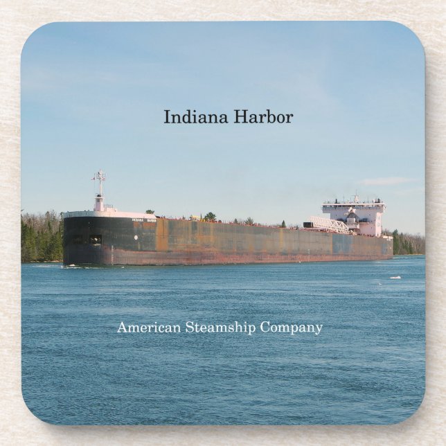 Indiana Harbour set of 6 hard plastic coasters (Front)