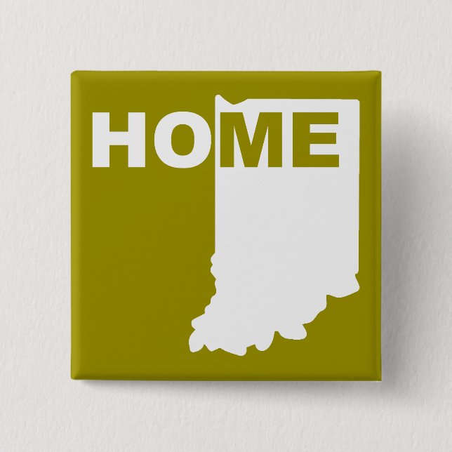 Indiana Home Away From State Button Badge Pin (Front)
