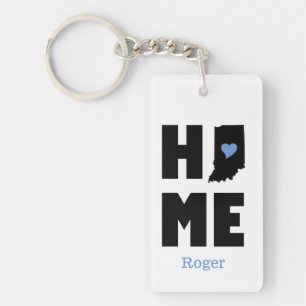 Indiana Home Blue Personalised Key Ring