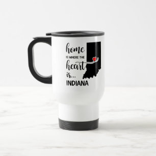 Indiana home is where the heart is travel mug