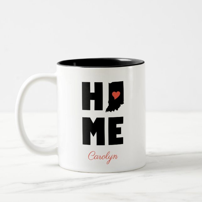 Indiana Home Personalised Two-Tone Coffee Mug (Left)