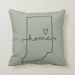 Indiana Home State Love, Moveable Location Heart Cushion