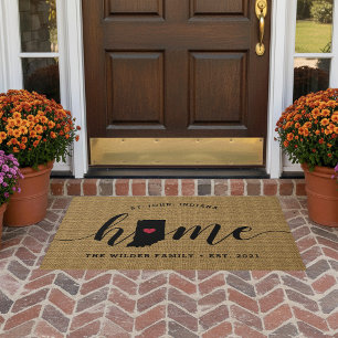 Indiana Home State Personalised Doormat