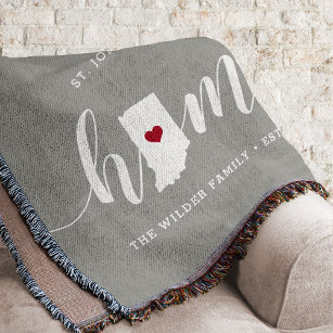 Indiana Home State Personalized Throw Blanket