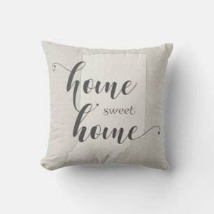 Indiana - Home Sweet Home burlap-look Cushion