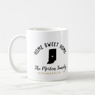 Indiana Home Sweet Home Family Monogram Mug