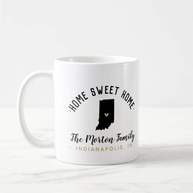 Indiana Home Sweet Home Family Monogram Mug (Left)