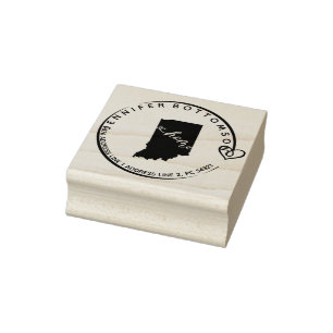 Indiana Hometown Map Rubber Stamp