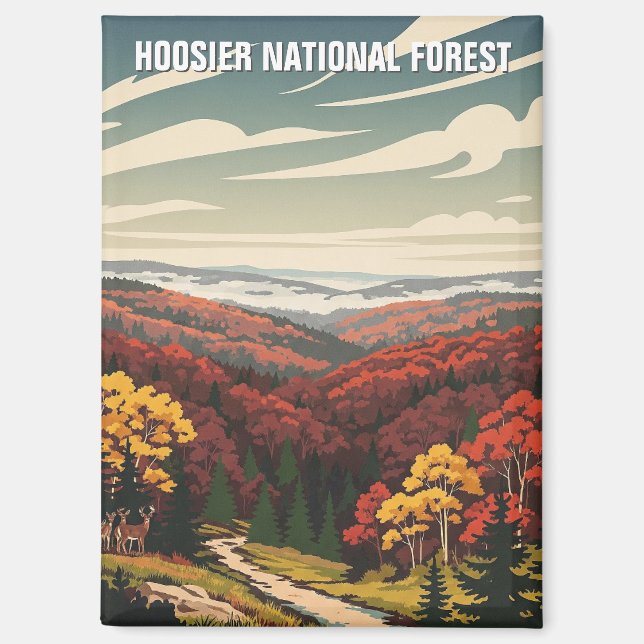 Indiana Hoosier National Forest Travel Magnet (Front)