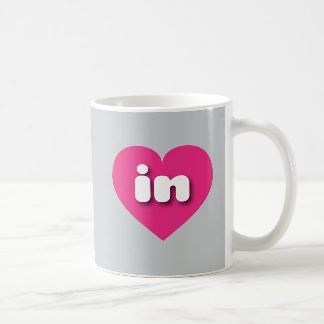 Indiana hot pink heart - I love in Coffee Mug (Right)