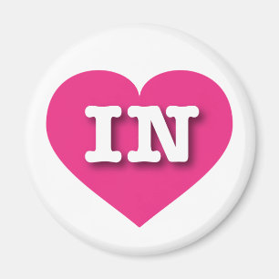 Indiana Hot Pink Heart - I love IN Magnet