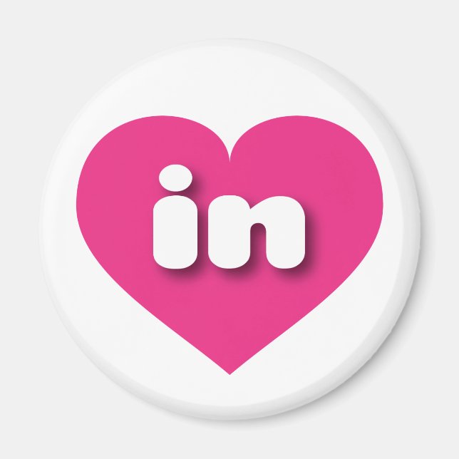 Indiana hot pink heart - I love in Magnet (Front)