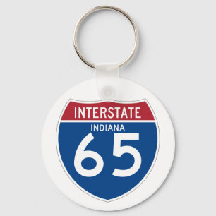 Indiana IN I-65 Interstate Highway Shield - Key Ring