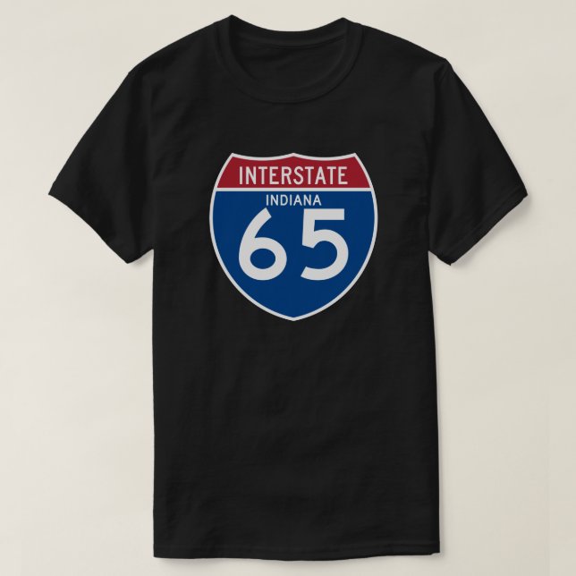 Indiana IN I-65 Interstate Highway Shield - T-Shirt (Design Front)