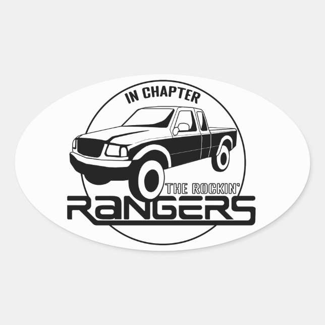 Indiana, IN - Rockin’ Rangers Chapter, Later Gen Oval Sticker (Front)
