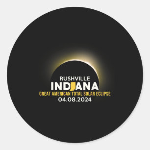 Indiana In Total Solar Eclipse 2024 Classic Round Sticker