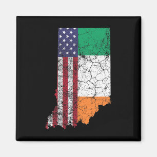 Indiana - Irish American Flag St. Patrick's Day Sa Magnet
