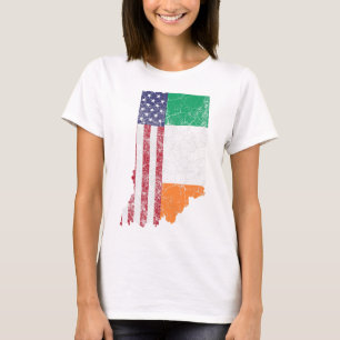 Indiana - Irish American Flag St. Patrick's Day Sa T-Shirt