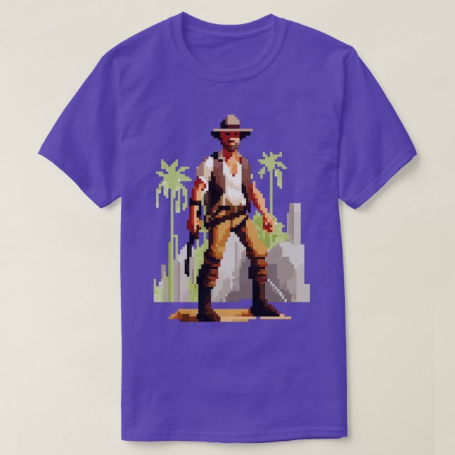 Indiana Jones Pixel Art TShirt 1 (Design Front)