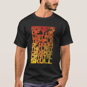 Indiana Jones Raiders Of The Lost Ark Movie Titles T-Shirt