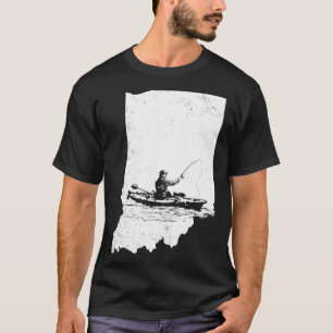 Indiana Kayak Fisherman  Kayaking Fishing Kayaker T-Shirt