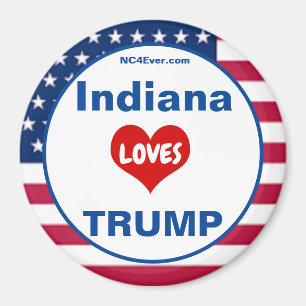 Indiana LOVES TRUMP Patriotic Fridge Magnet