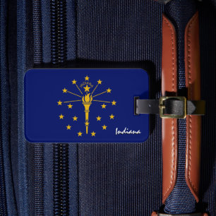 Indiana Luggage Tags, patriotic Indiana Flag Tag
