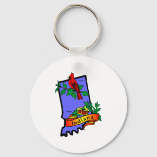Indiana Map 2 Key Ring
