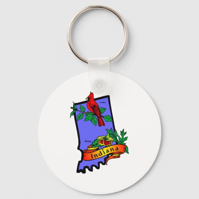 Indiana Map 2 Key Ring (Front)