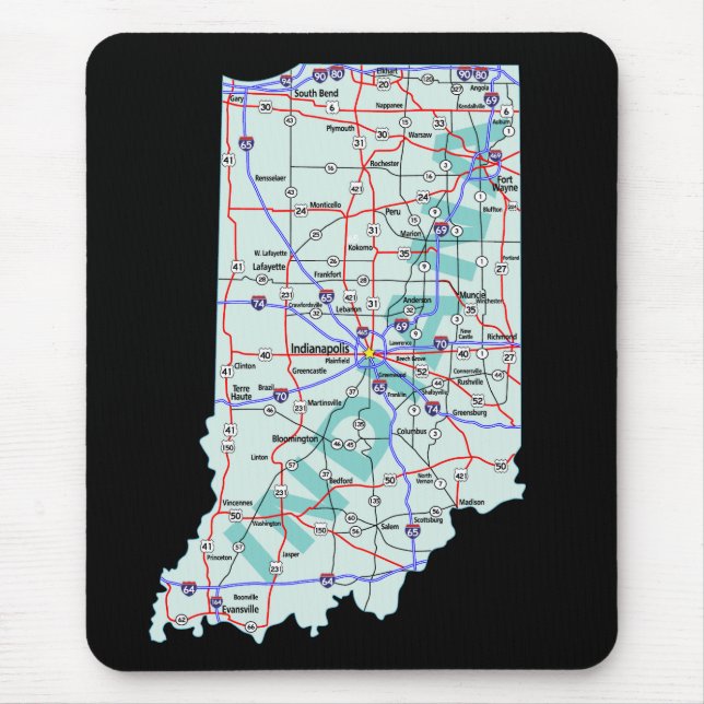 Indiana Map Mousepad (Front)