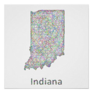 Indiana map poster