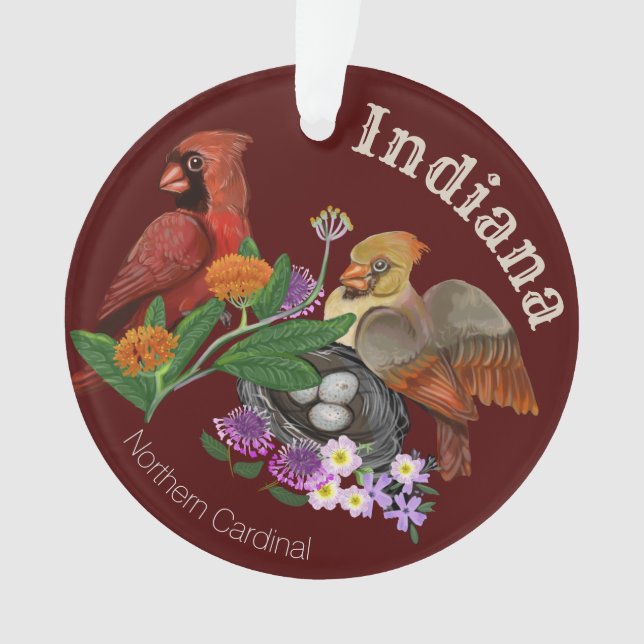 Indiana Northern Cardinals Ornament (Front)