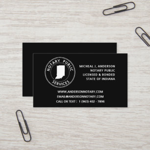 Indiana Notary Public Services Business Card