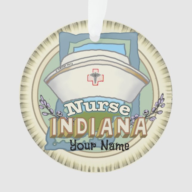 Indiana Nurse Ornament (Front)