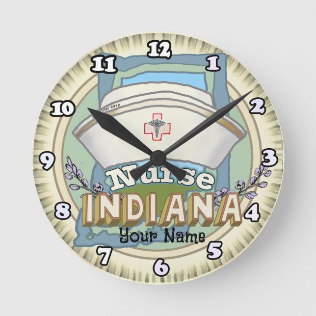 Indiana Nurse Round Clock (Front)