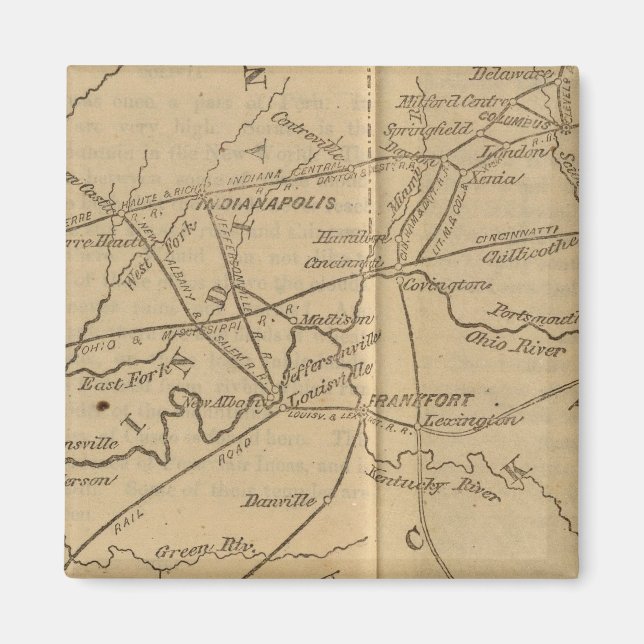 Indiana, Ohio, Kentucky Magnet (Front)