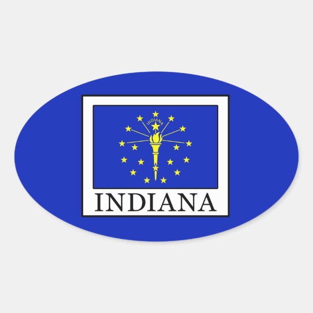 Indiana Oval Sticker (Front)