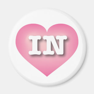 Indiana Pink Fade Heart - I love IN Magnet
