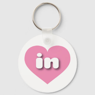 Indiana pink heart - in key ring