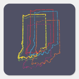 indiana pride blur square sticker