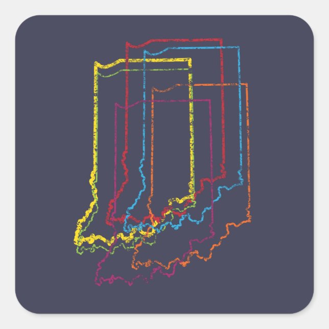 indiana pride blur square sticker (Front)