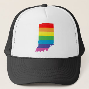 indiana pride. striped. trucker hat